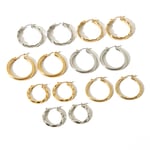 Silver color / 1 Pair Simple Style Solid Color Ring Shape Stainless Steel  Gold Color  Women's Hoop Earrings Picture3